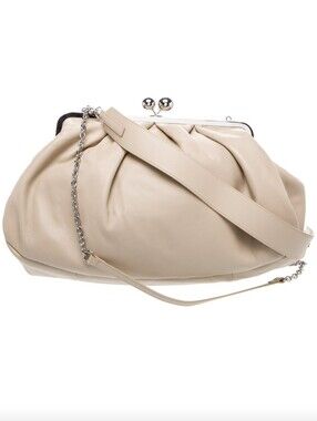 Max Mara Weekend Pleated Kisslock Leather Bag